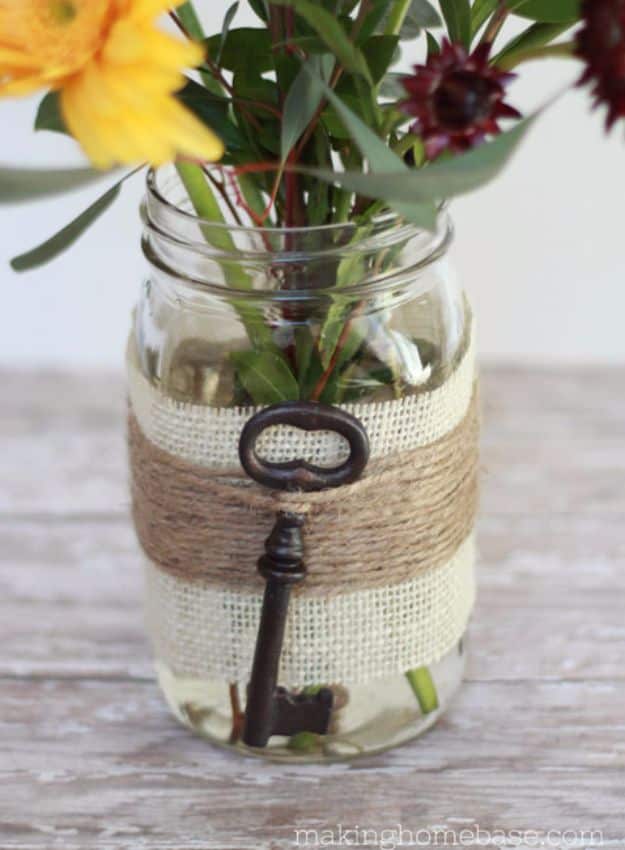 3. Embellished Mason Jar Vase 3. Embellished Mason Jar Vase