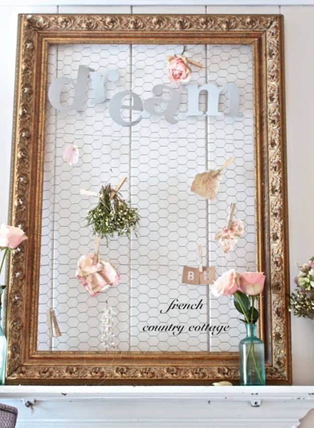 1. Chicken Wire Dream Board