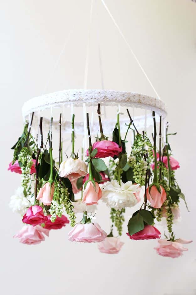 2. DIY Flower Chandelier