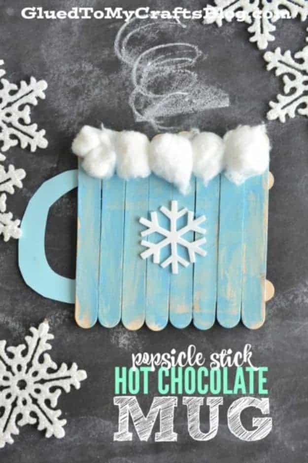 1. Popsicle Stick Hot Chocolate Mug – Winter Crafts for Kids 1. Popsicle Stick Hot Chocolate Mug – Winter Crafts for Kids