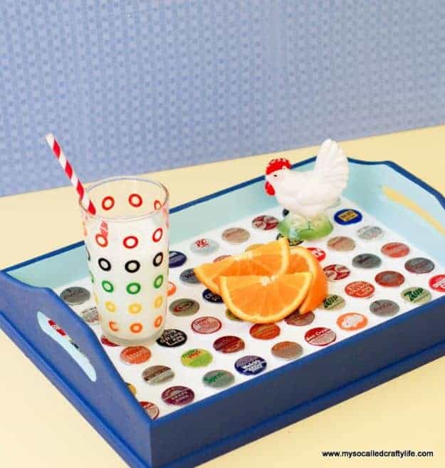 1. DIY Vintage Bottle cap Tray