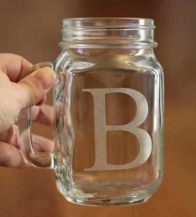 1. DIY Etched Mason Jar Glasses 1. DIY Etched Mason Jar Glasses