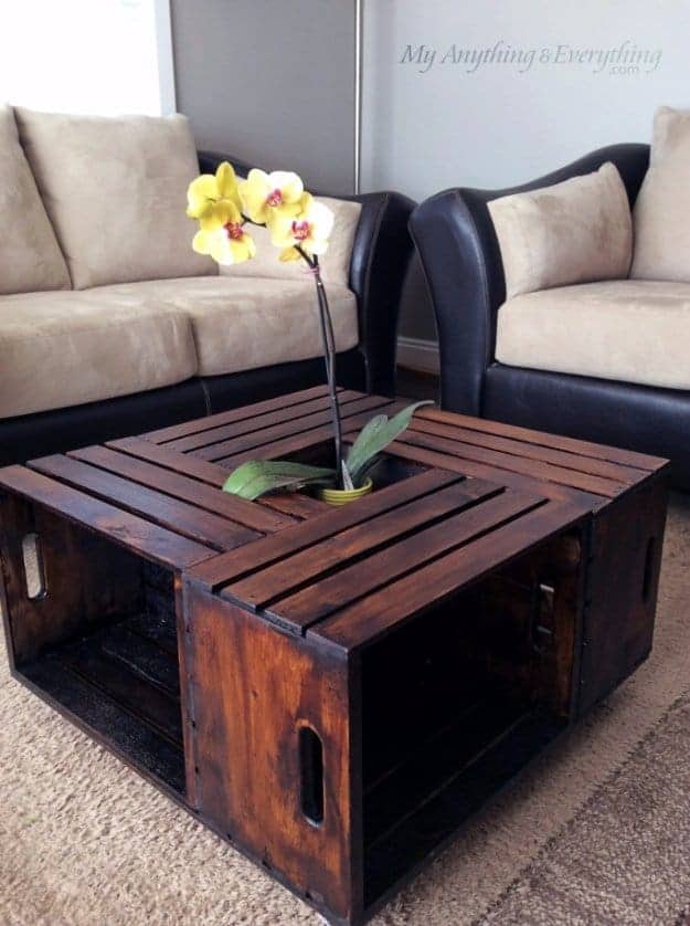 1. DIY Crate Coffee Table