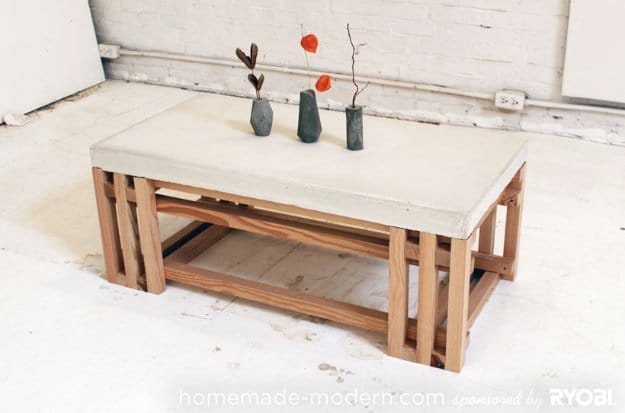 3. Concrete Wood Coffee Table 3. Concrete Wood Coffee Table