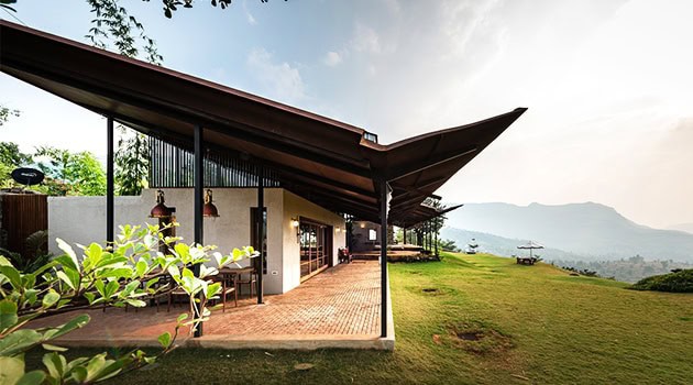 The House with the Gabion by Spasm Design in Lonavala, India
