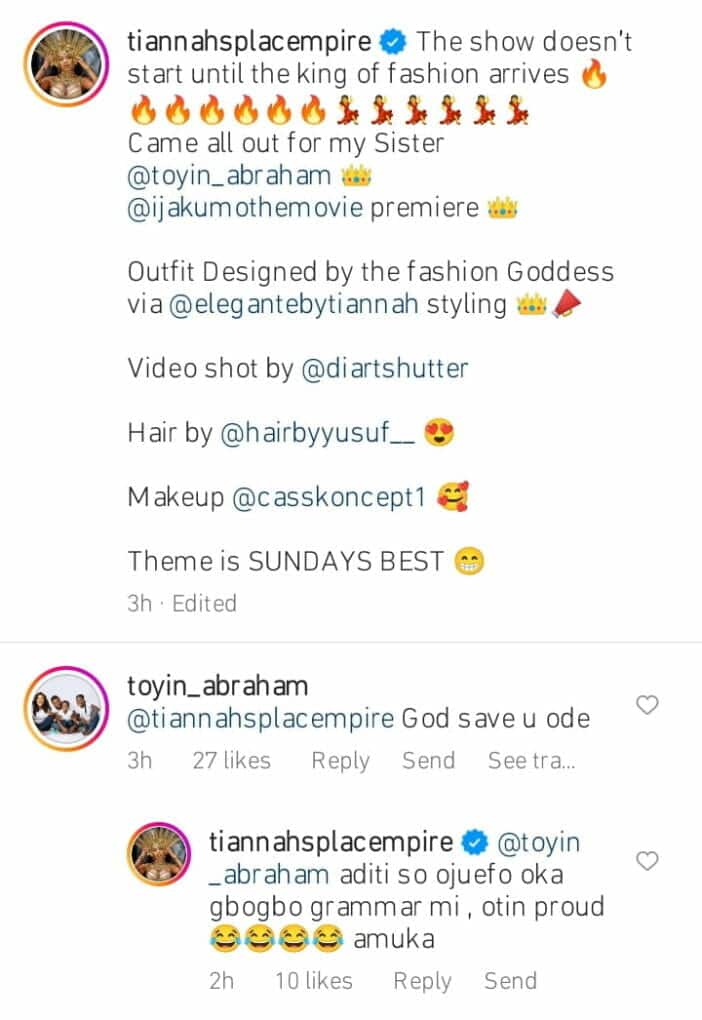 “God save you” Toyin Abraham reacts as Toyin Lawani wears outfit with her face, days after threatening her 5 Toyin Abraham react as Toyin Abraham wears outfit with her face