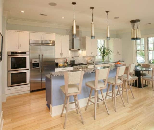 16 Magnificent Kitchen Designs With Blue Kitchen Island 16