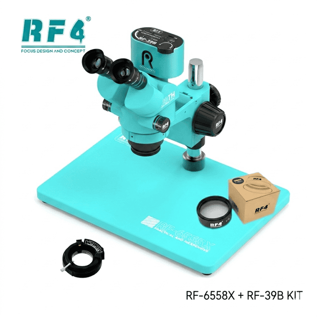 Microscopio Trinocular RF4 RF-6558x + Barlow 0.7X + Cam 4K Gran angular