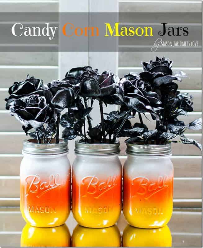 3. CANDY CORN MASON JARS