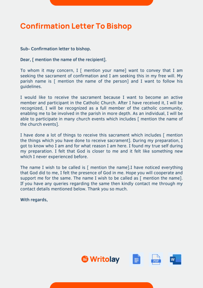 How To Write A Confirmation Letter Catholic - Infoupdate.org