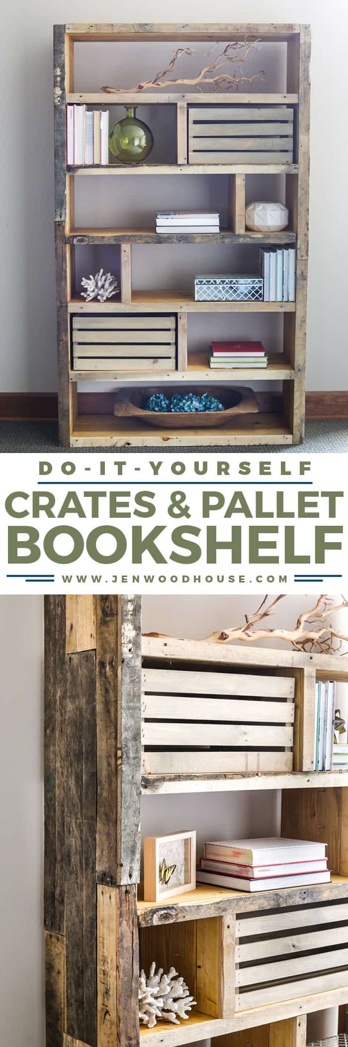 1. DIY Rustic Pallet Bookshelf 1. DIY Rustic Pallet Bookshelf