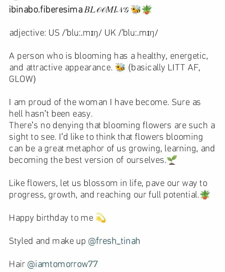 Ibinabo Fiberesima celebrates birthday