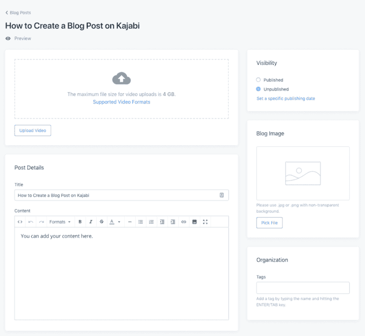 Create a Blog Post in Kajabi Create a Blog Post in Kajabi