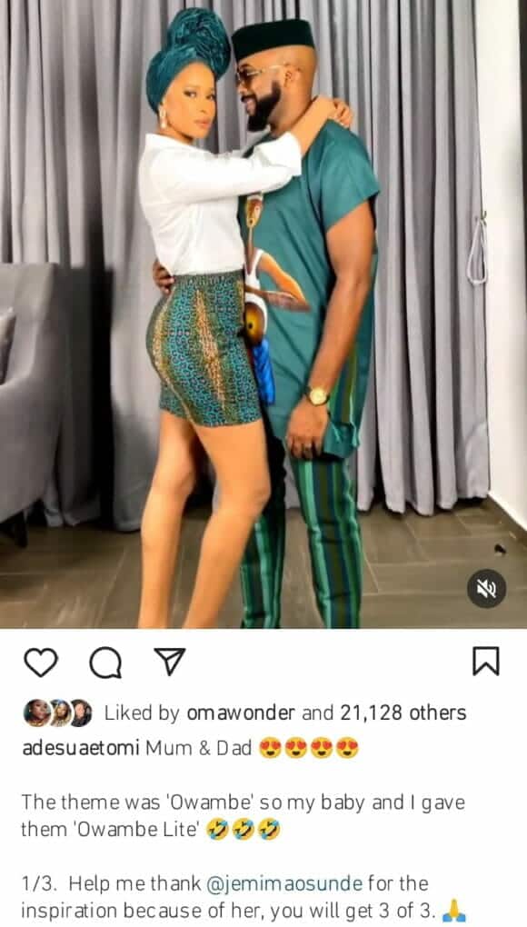 Adesua Etomi and Banky W loved-up photos