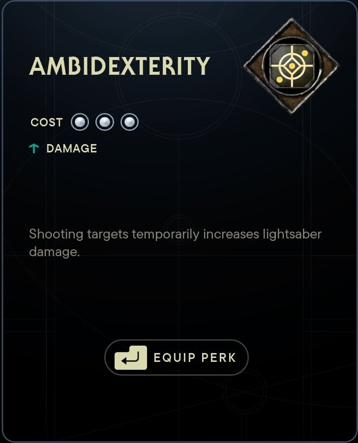 Jedi Survivor Ambidexterity Perk