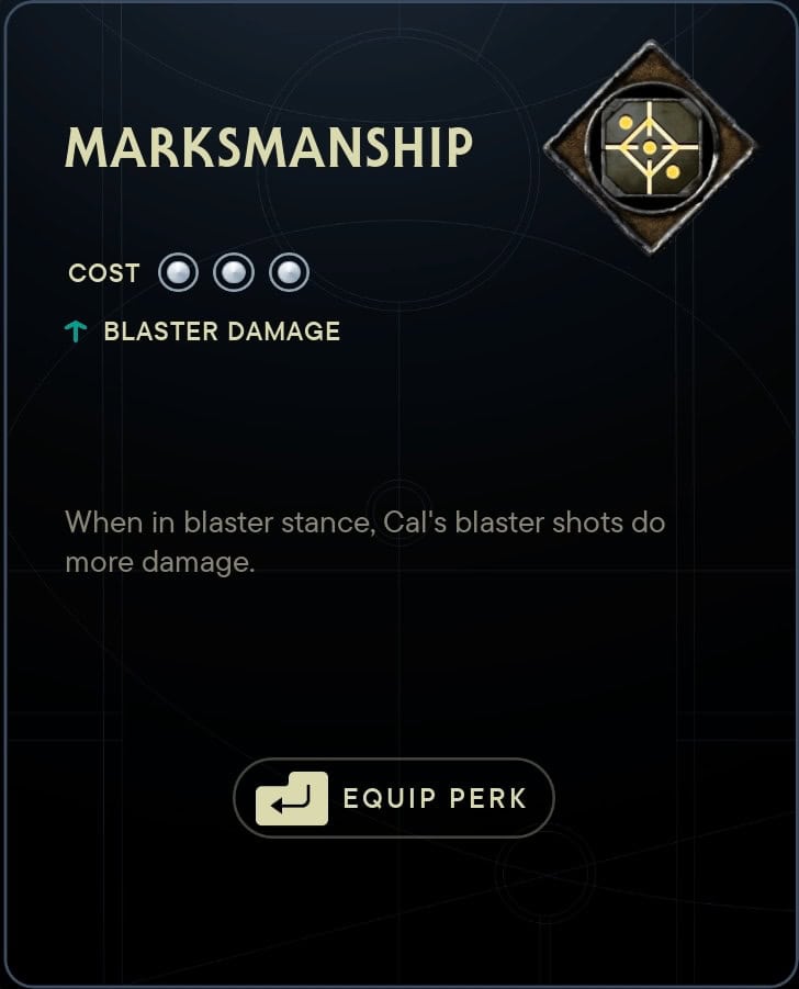Jedi Survivor Marksmanship Perk