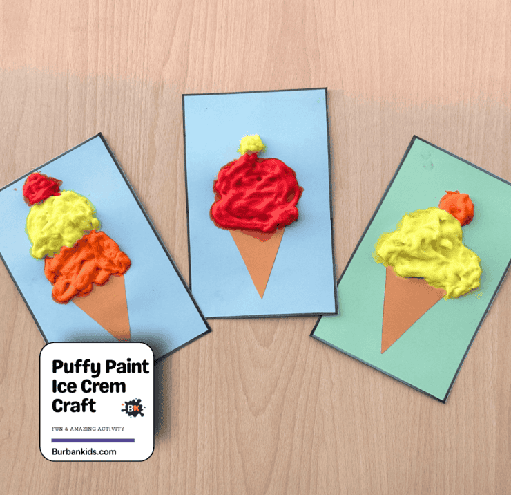 Puffy Paint Ice Crem Craft Activity