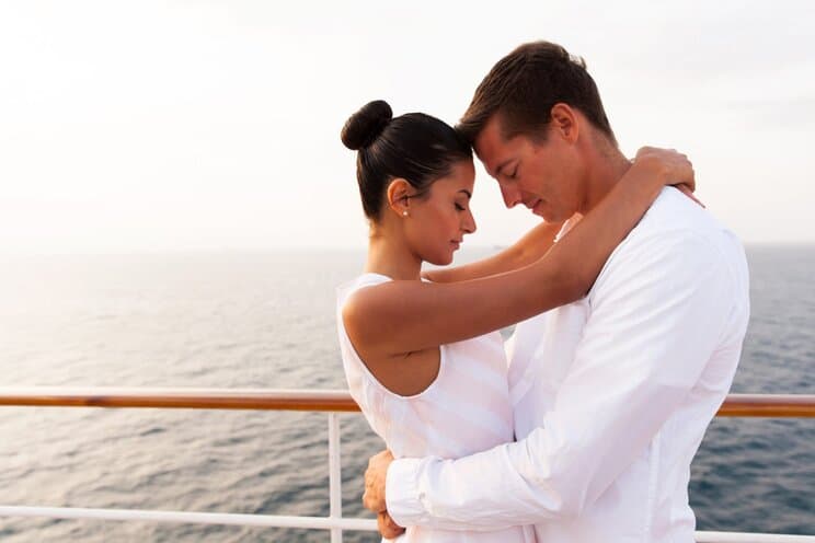 Young romantic couple on a swingers cruises