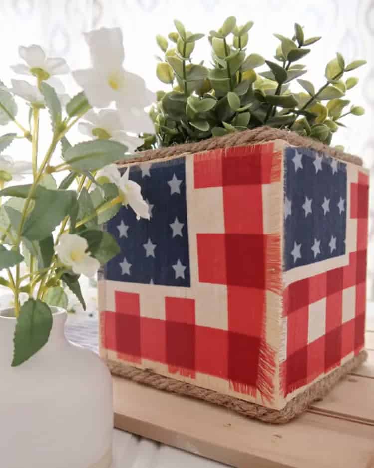 DIY Veteran’s Day Mini Planter Box Decor