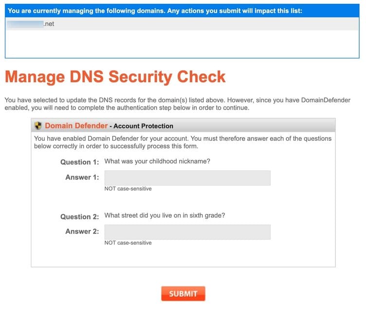 Evidence: NameSilo Domain Defender