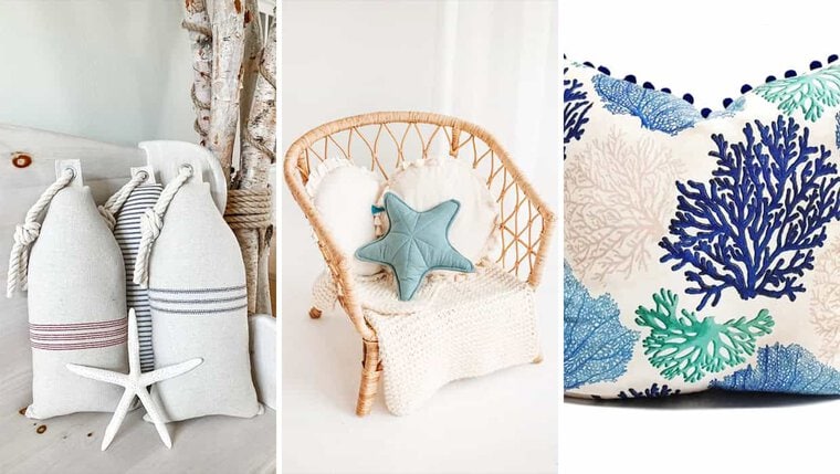 14 Coastal Pillow Designs for a Relaxed, Beachy Vibe