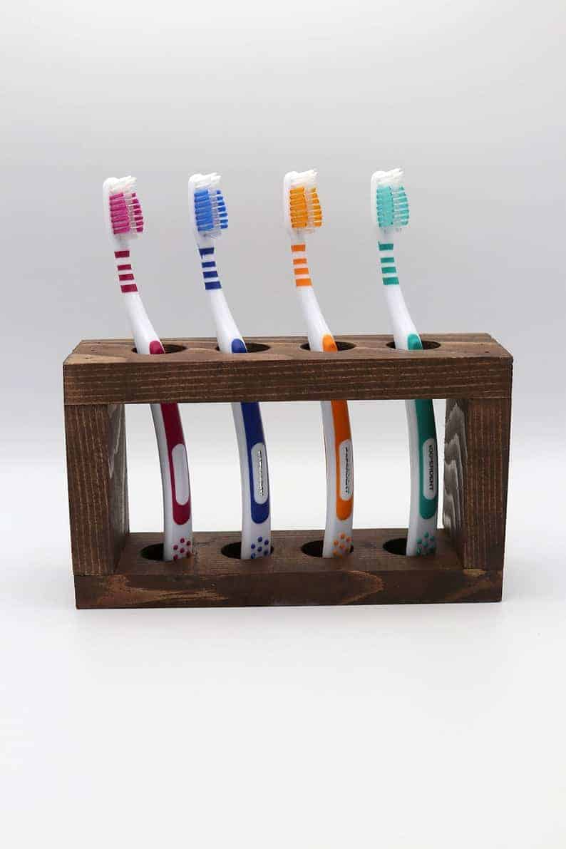 3. Wooden Toothbrush Holder 3. Wooden Toothbrush Holder