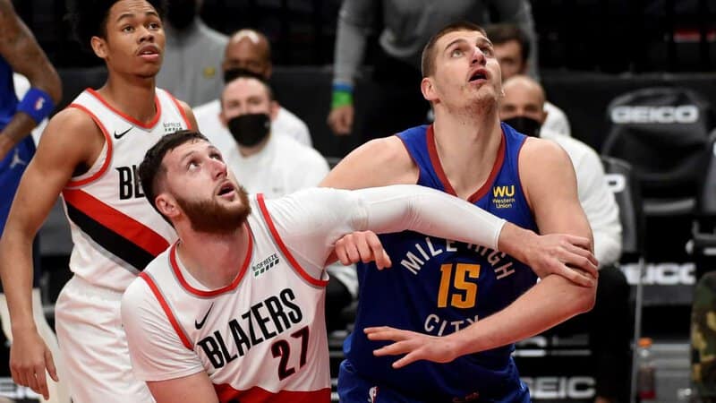 Basquete Nuggets Trail Blazers