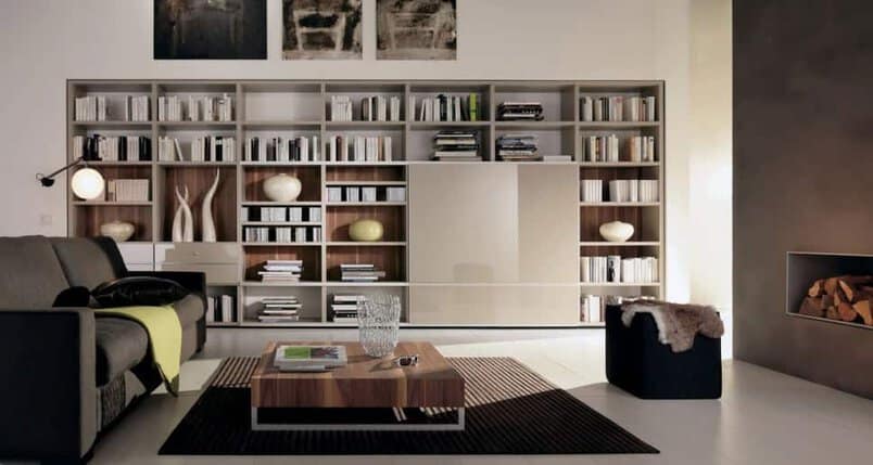 16 Fascinating Living Rooms With Small But Functional Library 15