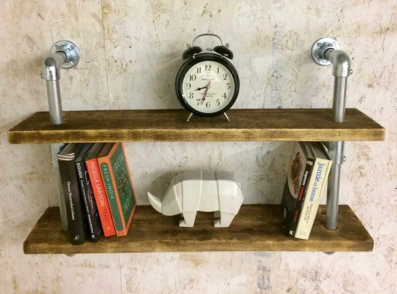 reclaimed wood shelves
