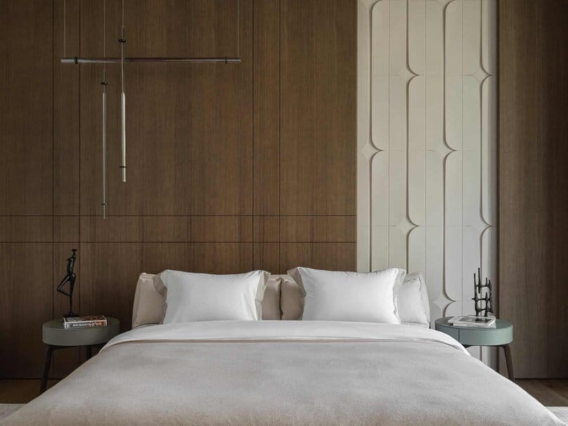 Bright Villa Kyoto by Ekaterina Yakovenko – guest bedroom accent wall, Russia