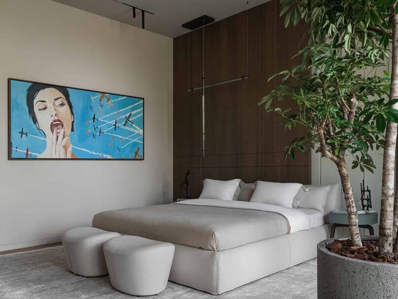 Bright Villa Kyoto by Ekaterina Yakovenko – guest bedroom artwork, Russia