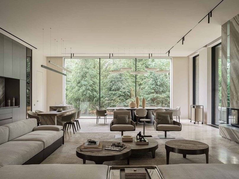 Bright Villa Kyoto by Ekaterina Yakovenko – open plan living and dining, Russia