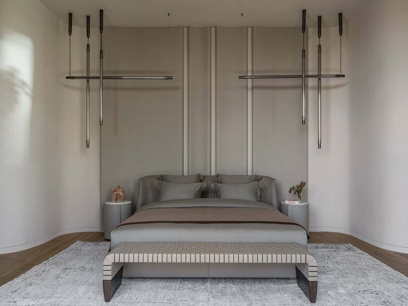 Bright Villa Kyoto by Ekaterina Yakovenko – primary bedroom front view, Russia