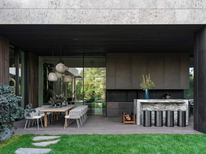 Bright Villa Kyoto by Ekaterina Yakovenko outdoor dining bar in Russia