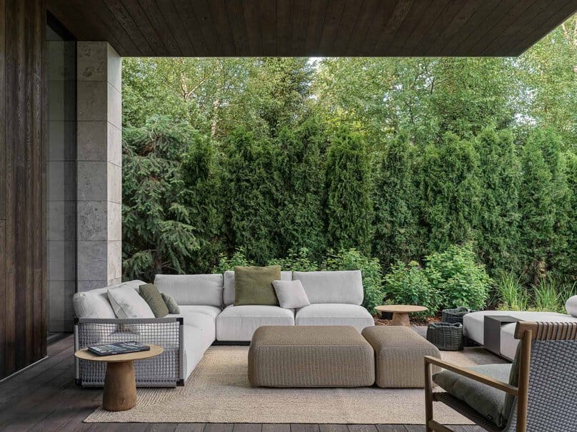 Bright Villa Kyoto wide terrace lounge view by Ekaterina Yakovenko