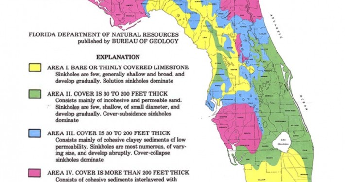 Usf Florida Sinkhole Map What Causes - Sinkholes In Florida 710x375