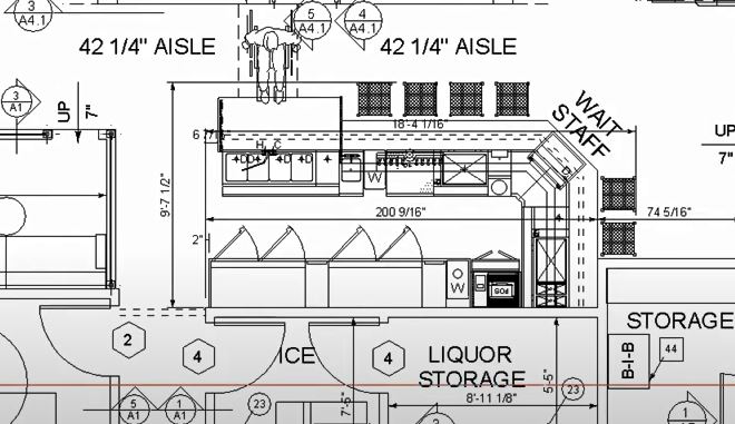 bar layout drawing easy