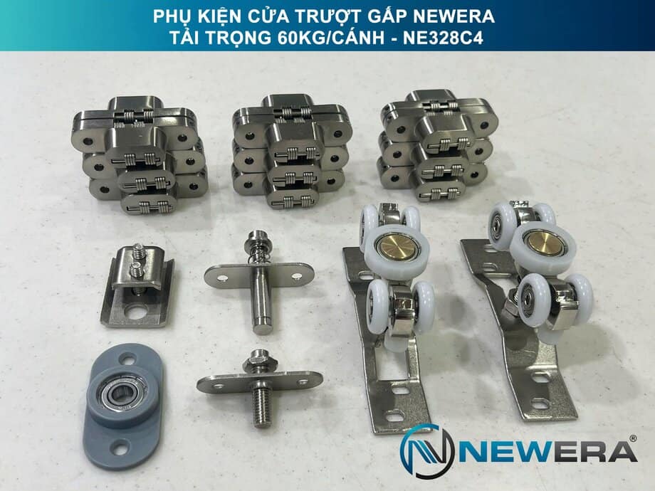 Phụ kiện cửa trượt gấp NewEra tải trọng 60kg/cánh NE328C4