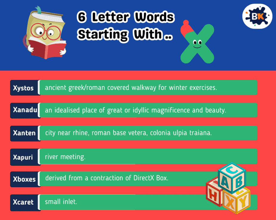 words that start with x for kids
