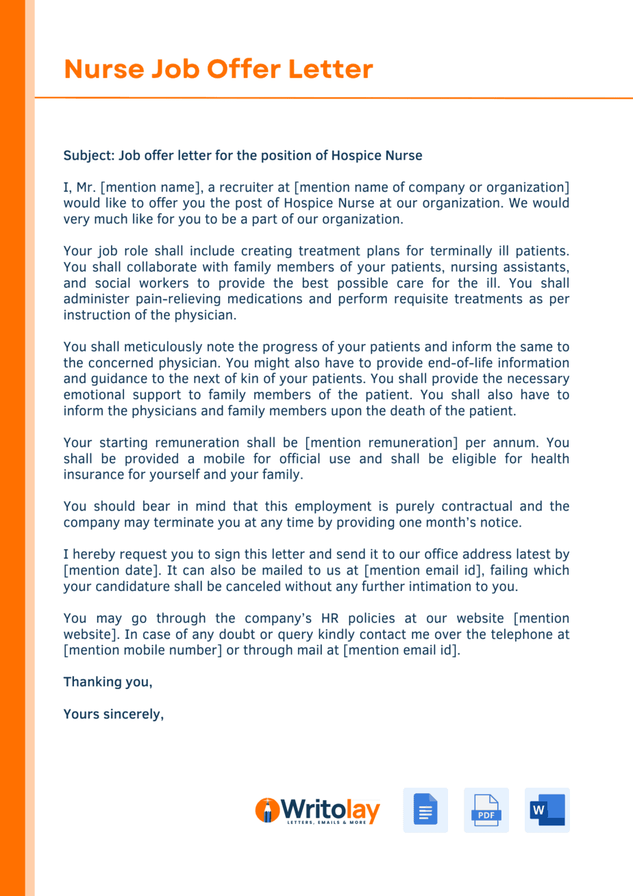 Simple Job Offer Letter Sample Uk