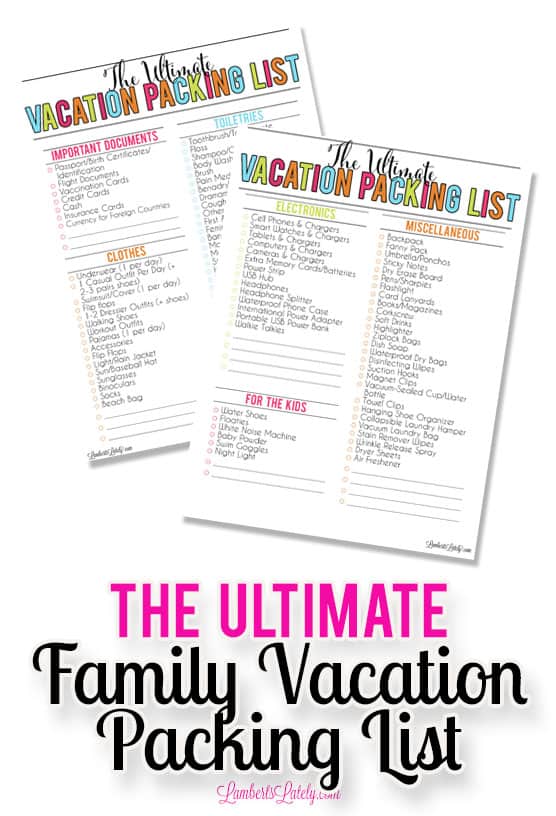 family vacation packing list printable lamberts lately