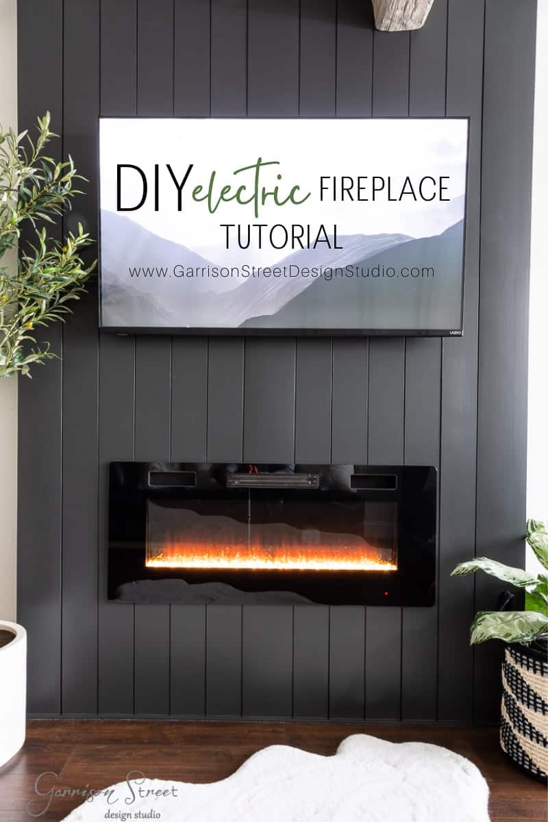 Modern DIY Electric Fireplace and Shiplap TV Wall - Garrison Street Design  Studio, image size:800x1200