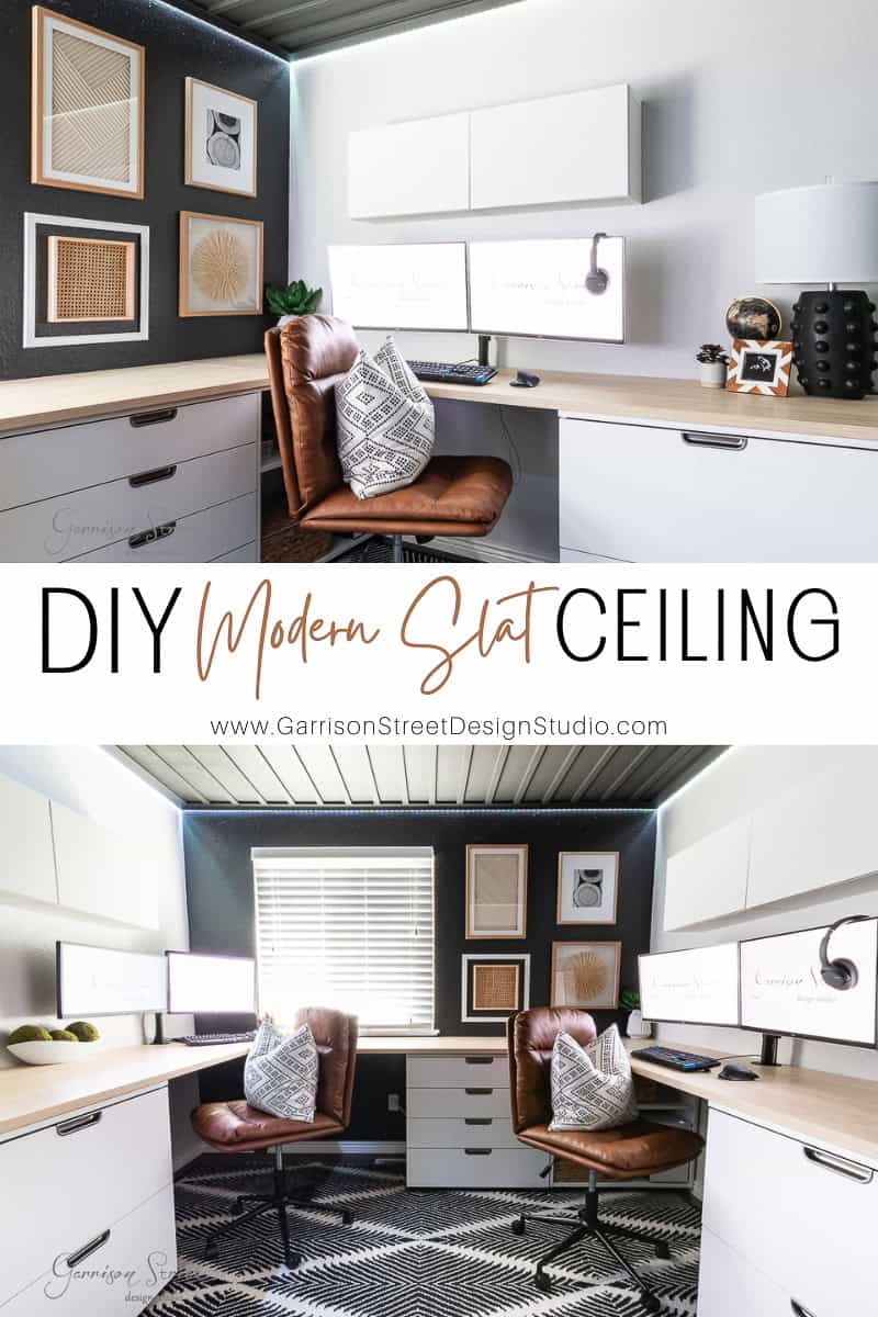 DIY Modern Wood Slat Ceiling with LED Strip Lights - Garrison Street Design  Studio, image size:800x1200