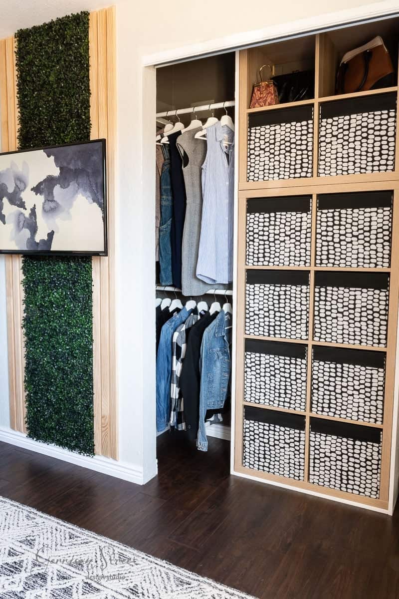 DIY Reach in Closet Makeover Reveal with IKEA Kallax - Garrison Street  Design Studio, image size:800x1200
