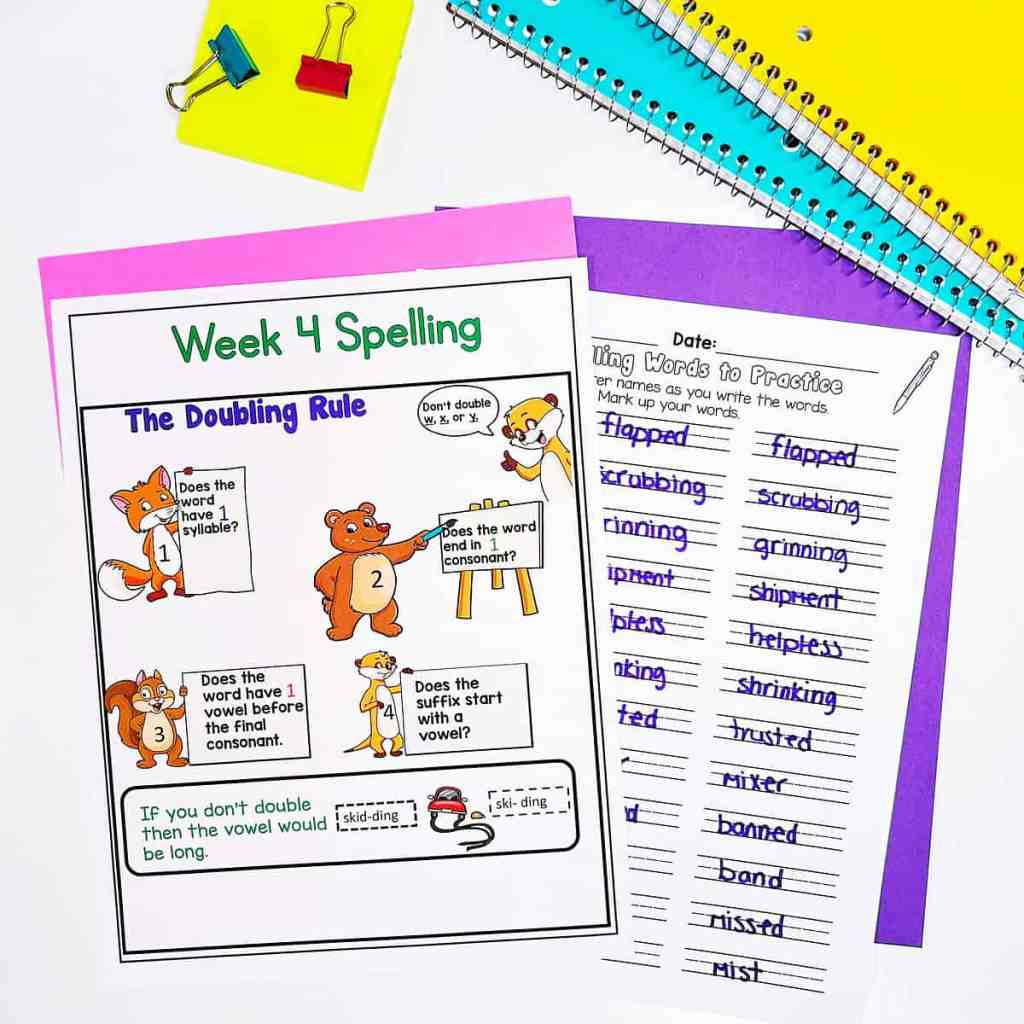 Strategies for Teaching the 111 Spelling Doubling Rule + 2 Free Games - Smart & Special Teaching for Free Printable Doubling Rule Worksheets