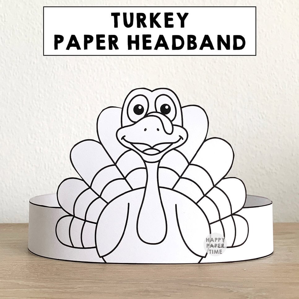 turkey paper hat (colored) – happy paper time