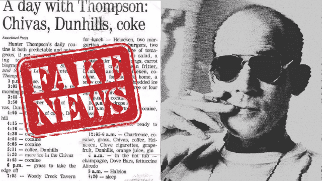 Debunking Hunter S. Thompson's Daily Routine