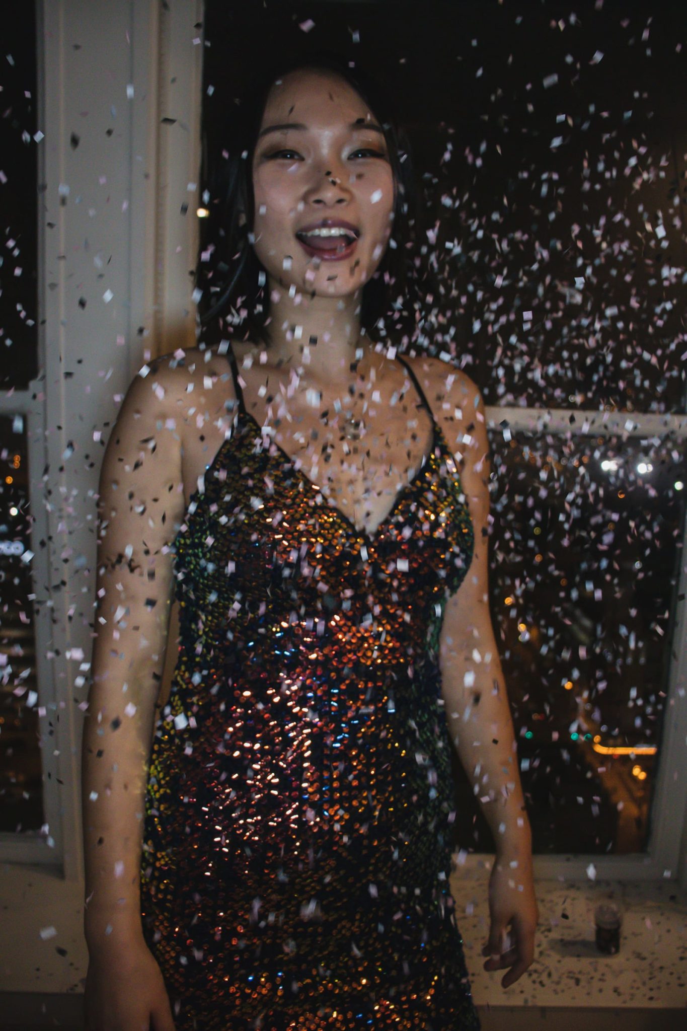 red glitter party dress Eloise – A & M Enterprises Bridal main image 1
