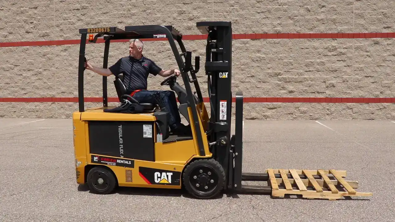 Forklift Driver Cabin Perspective with Real-Time AI Computer Vision Detection