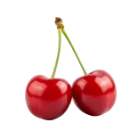 Cerezas rojas frescas y jugosas sobre fondo blanco, resaltando la calidad de productos ecológicos y bio del huerto.